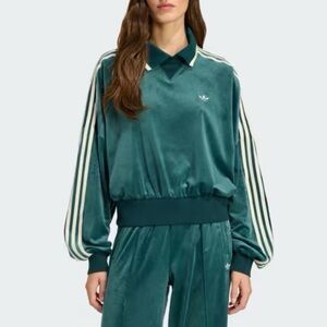 NWT Adidas Originals x Liberty London Debossed Velvet Firebird Sweatshirt